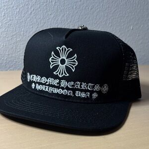 Chrome Hearts Black and White Hollywood Hat